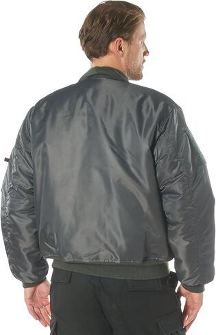 Rothco Flight Jacket with Patches - Iconic MA-1 Aviator Bomber Jacket - Black - Large in Saudi Arabia