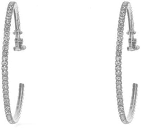 Rosemarie Collections Women's Chic Double Oval Hoop Style Dangle Clip On Earrings, 3" in Saudi Arabia