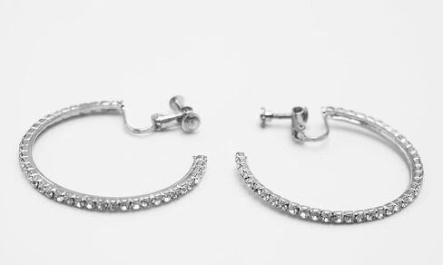 Rosemarie Collections Women's Chic Double Oval Hoop Style Dangle Clip On Earrings, 3" in Saudi Arabia