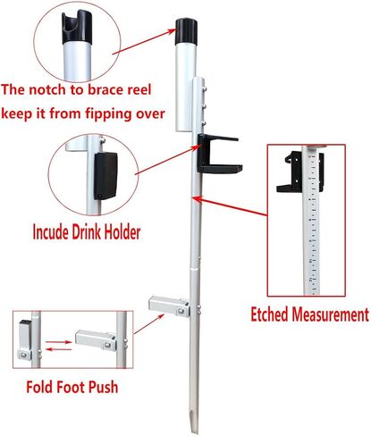 Brocraft Surf Rod Holder/Surf Spike Rod Holder with Cup Holder/Sand Spike Rod Holder/Sand Spikes for surf Fishing in Saudi Arabia