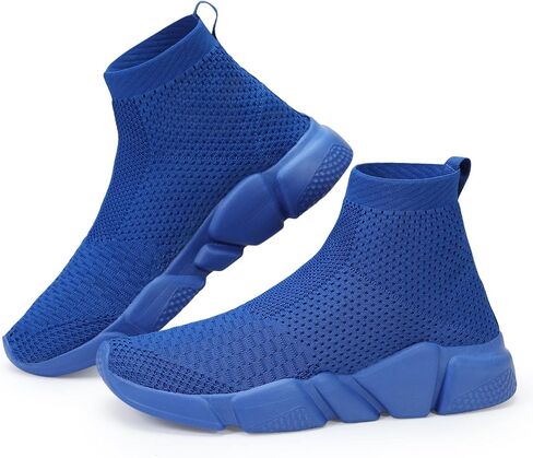Casbeam Men's Running Knit Comfortable Lightweight Breathable Casual Sports Shoes Fashion Sneakers Slip-On Walking Shoes Black Grey Size 15 in Saudi Arabia