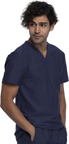Cherokee Men's V-Neck Scrub Top, Modern Fit One Chest Pocket with 360° Stretch Knit CK885 in Saudi Arabia