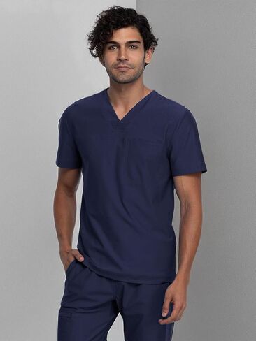 Cherokee Men's V-Neck Scrub Top, Modern Fit One Chest Pocket with 360° Stretch Knit CK885 in Saudi Arabia