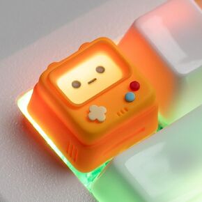 Artisan Keycaps, Cute Retro Game Consoler-Shpaed Keycaps, Shine Through Resin Handmade, Single 1U Replace Key for ESC Key Mechanical Keyboard (Pink)