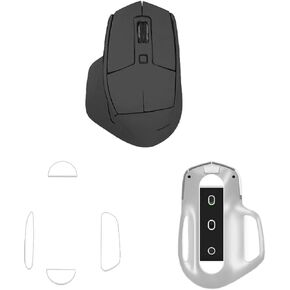 Mouse Grip Tape Full Coverage for Logitech MX Master 2S, Mouse Anti Slip Grip Tape,Self-Adhesive Sweat-Resistant Professional Mice Upgrade Kit(Foot pad + Dark-Gray Mouse Tape)