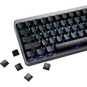 YMDK Contour Line White Keycaps Full Set 97 Keys Side-lit Shine Through Custom Keycap Cherry Profile PBT+PC Double Shot for MX Mechanical Keyboard