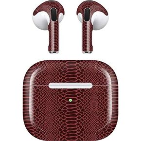 Skinit Skinit Audio Audio Skiner مع Apple Airpods (3rd Gen ، 2021) - Skinit في الأصل تصميم الجلد Marsala Snake Design