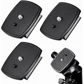 3PCS Universal 43x43mm Tripod Quick Release Plate, Camera Tripod Mount Adapter with Screws, Camera Tripods Ball Head Quick Release Plate Replacement, Can Provide Stable Support