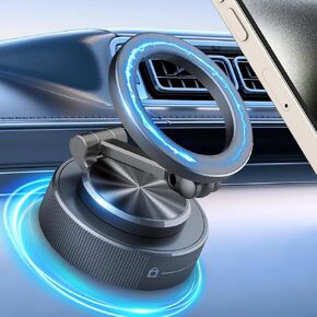 Car Phone Holder for Magsafe [Strongest Suction & Magnetic] 360° Adjustable Car Phone Mount,Cell Phone Holders for Your Car for All Smartphones & All Car Models