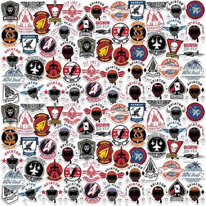 Top Gun Maverick Variety 50ct Vinyl Large Deluxe Stickers Variety Pack - Laptop, Water Bottle, Scrapbooking, Tablet, Skateboard, Indoor/Outdoor
