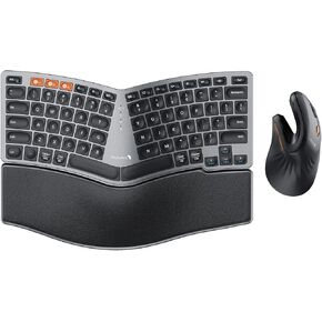 ProtoArc EK04 Mini Ergonomic Keyboard Space Gray and EM11 NL Ergonomic Mouse