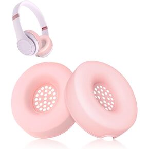 Seltureone Earpads Cover Compatible with Beats Solo 4 Wireless On-Ear Headphones, Silicone Protective Earpad Cover Sweatproof Hand Washable Accessories Compatible with Beats Solo 4 Ear Pads, Pink