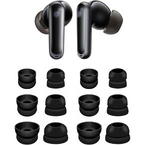 Double Flange Eartips Compatible with Soundcore P20i P30i P40i Earbuds, 6 Pairs S/M/L Sizes Soft Ear Tips Earbuds Tips, Compatible with Soundcore P20i P30i P40i 6 Pairs Black