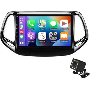 10.1 Inch IPS Touchscreen Android 13 Car Stereo for Jeep Compass 2 MP 2017-2019 with Wireless CarPlay & Android Auto 2+32GB Car Radio, Support GPS, WiFi 6, Bluetooth,5.4, FM Radio, Backup Camera, SWC