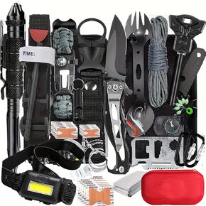 Survival Kit, Gifts for Men Dad Husband, Emergency Survival Gear and Equipment 19 in 1, Fishing Hunting Birthday for Men, Camping Accessories, Cool Gadget, Camping Essentials