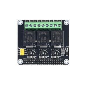 3-Channel Relay HAT for Raspberry Pi, GPIO Relay Expansion Board, Supports 5A 250V AC / 30V DC Load, Opto-Isolated, Onboard LEDs, Compatible with Raspberry Pi 5/4/3/Zero for Home Automation