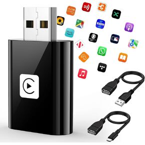 محول CarPlay Mini اللاسلكي لـ iPhone ، 2025 2 في 1 محول مستقر لاسلكي Universal Wireless ، يتم تحويل المصنع السريع إلى سيارات Dongle اللاسلكية للسيارات Auto for Apple for iOS