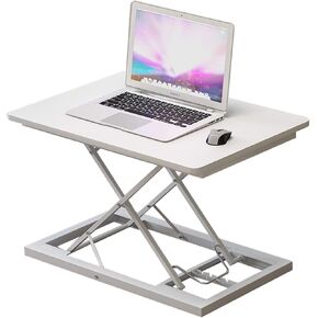 Stand up Desk Converter Standing Desk Height Adjustable Stand Converter for Laptop and Monitor Lightweight Stand Up Desk Raises from 7.5-41cm Standing Riser Workstation (Color : Gray) (White )