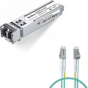 1 Pack 1000BASE-SX SFP LC Transceiver and 1 Pack OM3 LC to LC Fiber Patch Cable Multimode Fiber Duplex - LSZH 5 Meter(16ft)