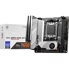 MSI MPG B650I EDGE WIFI AMD AM5 M-ITX Motherboard, 2x DDR5 ~64GB, 1x PCI-E x16, 2x M.2, 4x SATA, 2x USB2.0, 5x USB 3.2, 1x USB-C