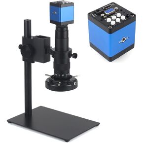 Microscope Kit 48MP 4K 2K Digital Video Microscope Camera Industrial Monocular 180X Zoom C-Mount Lens Microscope Lens Adapters