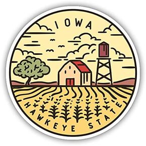 Squiddy Iowa - Vinyl Sticker Decal for Phone, Laptop, Water Bottle (3" Wide)