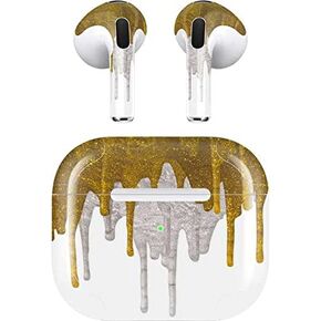 Skinit Skinit Audio Audio Skin متوافق مع Apple Airpods (الجنرال الثالث ، 2021) - Skinit في الأصل تصميم الطلاء الذهب تصميم الذهب