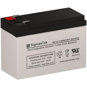 SigmasTek Set of 2 12 Volt 7.5 Amp T2 (F2 -.125") Sealed Lead Acid Batteries