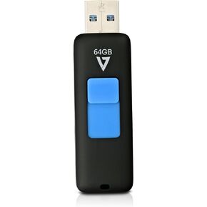V7 VF364GAR-3N 64gb Flash Drive USB 3.0, Black