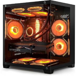 Gaming PC Desktop, Intel Core i5-13400F 10-Cores up to 4.6 GHz, GeForce RTX 4060 8GB, 32GB DDR4 3200MHz, 1TB M.2 PCIE + 1TB SATA SSD, 11AC Wi-Fi, Windows 11 Pro Desktop Computer, Black