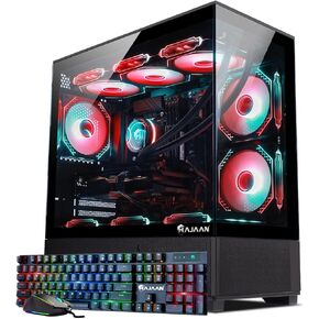 Gaming PC Desktop, AMD Ryzen 7 7700X up to 5.4GHz, GeForce RTX 4060 8GB GDDR6, 32GB DDR5 6000MHz RAM, 2TB NVMe SSD, WiFi Ready & Windows 11 Pro, 1 Year Warranty