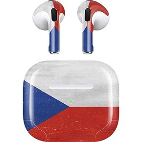 Skinit Decal Audio Skin Compatible with Apple AirPods (3rd Gen, 2021) - Skinit Originally Designed Czech Republic Flag Distressed Design