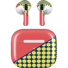 Skinit Decal Audio Skin Compatible with Apple AirPods (3rd Gen, 2021) - Skinit Originally Designed Coral Diagonal Split Design