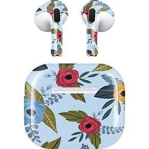 Skinit Decal Audio Skin Compatible with Apple AirPods (3rd Gen, 2021) - Skinit Originally Designed Blue Fall Flowers Design