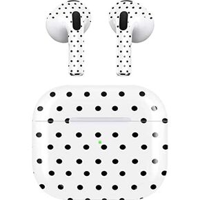 Skinit Skinit Audio Audio Skiner مع Apple Airpods (الجنرال الثالث ، 2021) - Skinit في الأصل تصميم نقاط البولكا البيضاء والأسود
