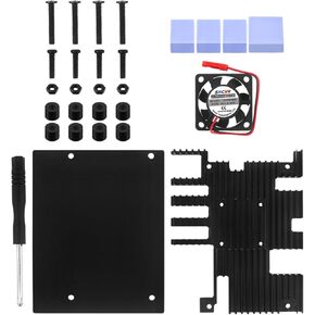 Aluminum Housing Case with Cooling Fan & Heatsinks for Orange Pi 5 Plus Accessory