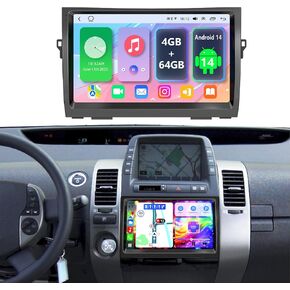 4+64G Android 13 Car Radio to Toyota Prius 2003-2009 دعم اللاسلكي Carpaly & Android Auto ، شاشة لمس IPS 9 بوصات ، ستيريو راديو Android لـ Prius مع Bluetooth/WiFi/GPS/FM/SWC/Camera Camera