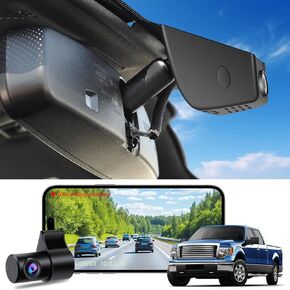 Front 4K & Rear 1080P Dash Cam for Ford F150 2018-2025 F250/F350 Super Duty 2020-2025 XLT Lariat King Ranch Tremor Raptor Limited Platinum (Model A), OEM Look, WiFi & APP, 128GB Card