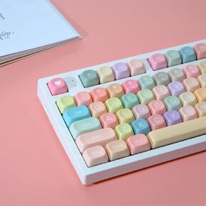 Colored Candy Keycap, Rainbow Gradient MOA Profile PBT Keycap for Custom Mechanical Keyboard MX Switch