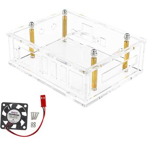 Acrylic Case Motherboard Shell W/Fan Heat Sink for Orange Pi 5 Plus