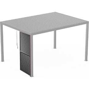 Enhance Privacy Outdoors with Aluminum Louvered Grille, Durable Panels for Sun Control, Pergolas, Black