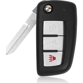 Key Fob Fits for Nissan Rogue S 2014 2015 2016 2017 2018 2019 2020 Car, 3-Button Flip Remote Replacement, Keyless Entry Uncut Ignition Accessories, FCC ID: CWTWB1G767, Replace H0561-4BA1A, H0561-4BA1B