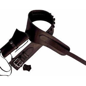 Hulara كامل الحبوب جلد حزام بندقية الغربية وحافظة للتراث الخام الخام .22 Cal Cowboy Hand Leath