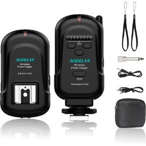 AODELAN Wireless Flash Trigger Transmitter and Receiver | 2.4 GHz Frequency | for Canon, Nikon, Olympus, Panasonic, Pentax, Fuji, Samsung,Sony(Except Sony Flashes)