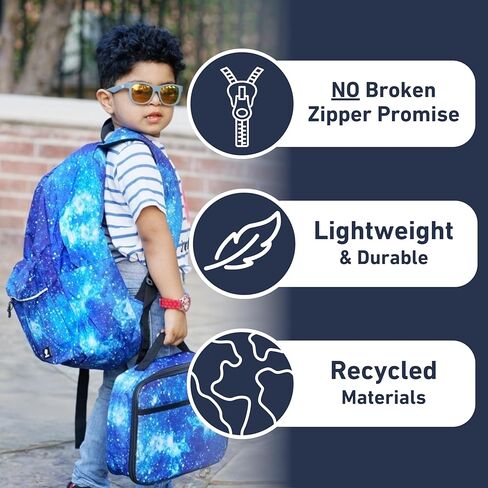 حقيبة ظهر وصندوق غداء للأطفال من فينريسي، حقيبة مدرسية مع حجرة للكمبيوتر المحمول، حقيبة غداء معزولة، مجموعة متطابقة in Kuwait