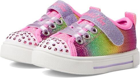 Skechers Kids Girls Twinkle Sparks-Sequin Flash Sneaker, Light Blue/Multi, 8 Toddler in Saudi Arabia
