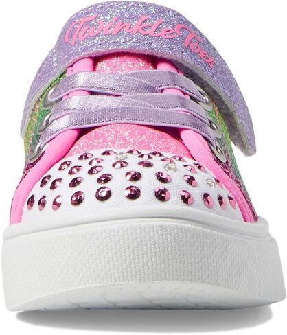 Skechers Kids Girls Twinkle Sparks-Sequin Flash Sneaker, Light Blue/Multi, 8 Toddler in Saudi Arabia