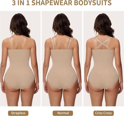 Zeecaro Strapless Bodysuit for Tummy Control Women's Shapewear Bodysuits Seamless Body Shaper Tank Top faja in Saudi Arabia