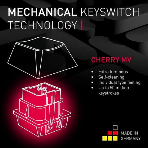 Cherry MV 3.0 Viola Wired Mechanical Gaming Keyboard. الإضاءة الخلفية RGB مع مفاتيح Cross Linear Viola. من صانعي مفتاح MX. (أبيض) (متجدد) in Saudi Arabia