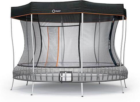 12 Ft Thunder Outdoor Trampoline with Springless Design, No Gap Netting, Galvanized Frame & Built In Games, Certified for 330 Pound Capacity in Saudi Arabia